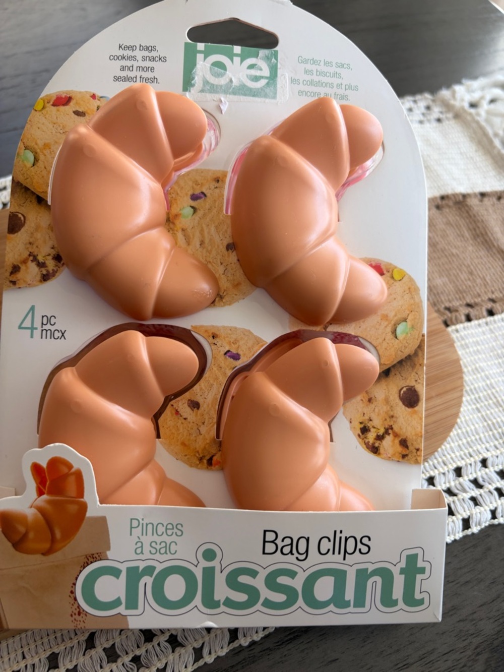 Joie Peach Croissant Bag Clips Set of 4